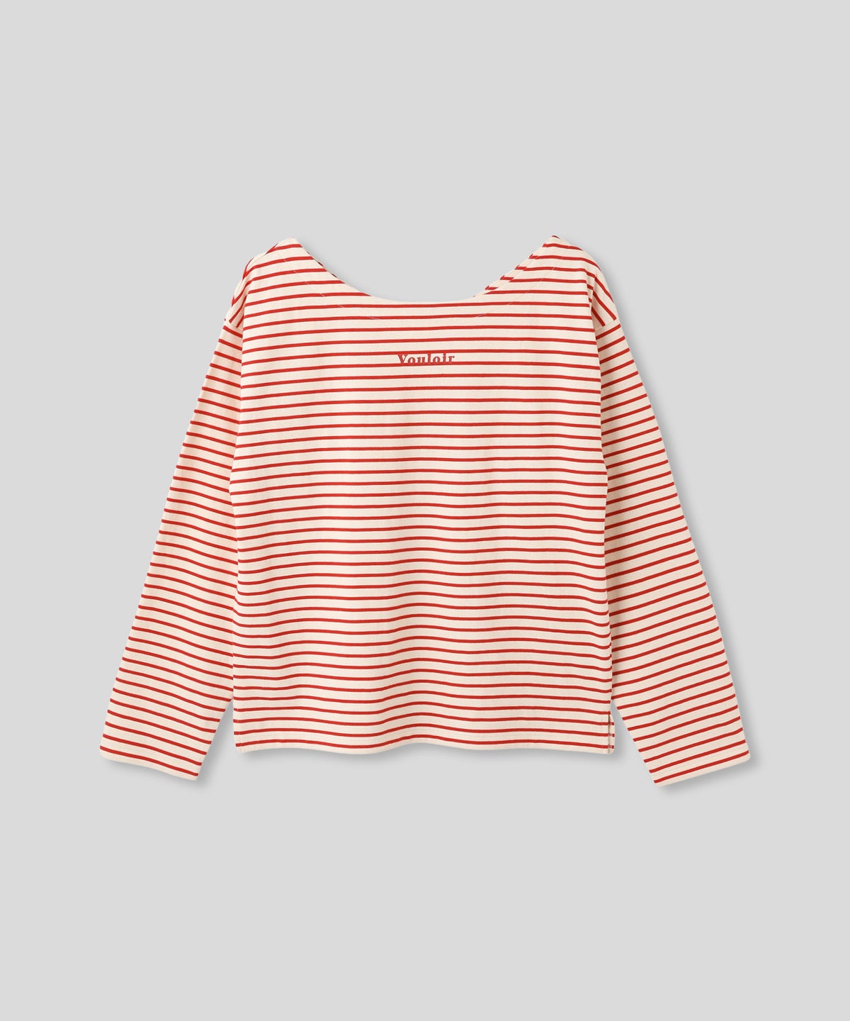 レッド ブラウン 長袖 Tシャツ ボーダー ウォッシャブル フリーサイズ ボーダーロングTシャツ AT THE TRNK