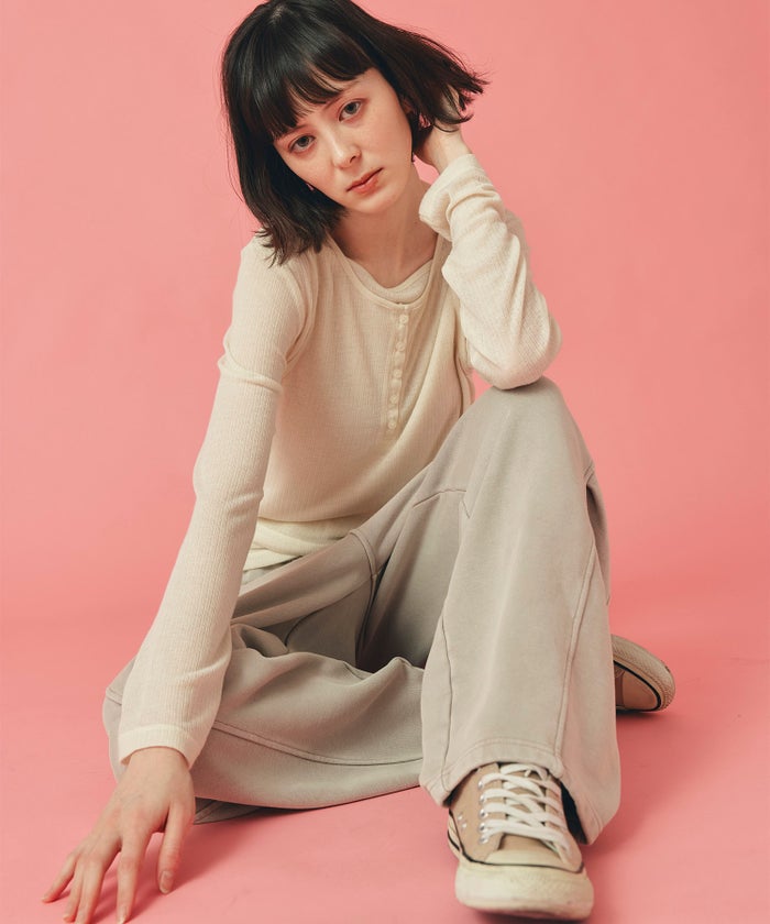 チャコール ベージュ モカ パウダーブリーチ パンツ フリーサイズ パウダーブリーチパンツ AT THE TRNK
