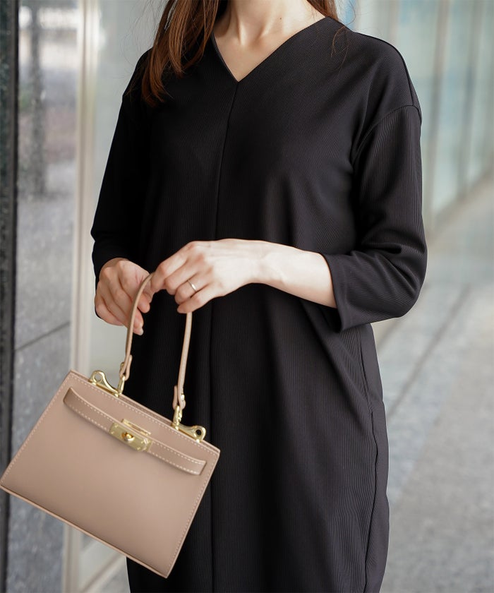 コクーン シルエット ワンピース グレージュ ネイビー ブラック M コクーンシルエットワンピース HUIT