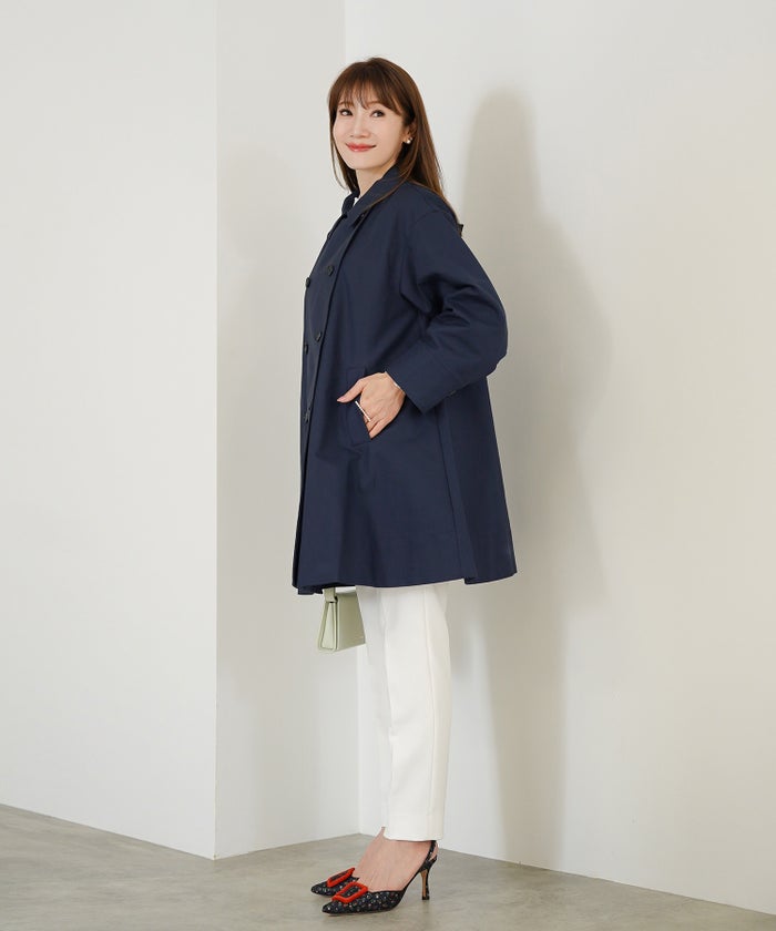 アウター 秋冬 オフィス 大人可愛い 上品 きれいめ 大人カジュアル フェミニン ジョイントスペース バックリボンコットンコート Liala×PG