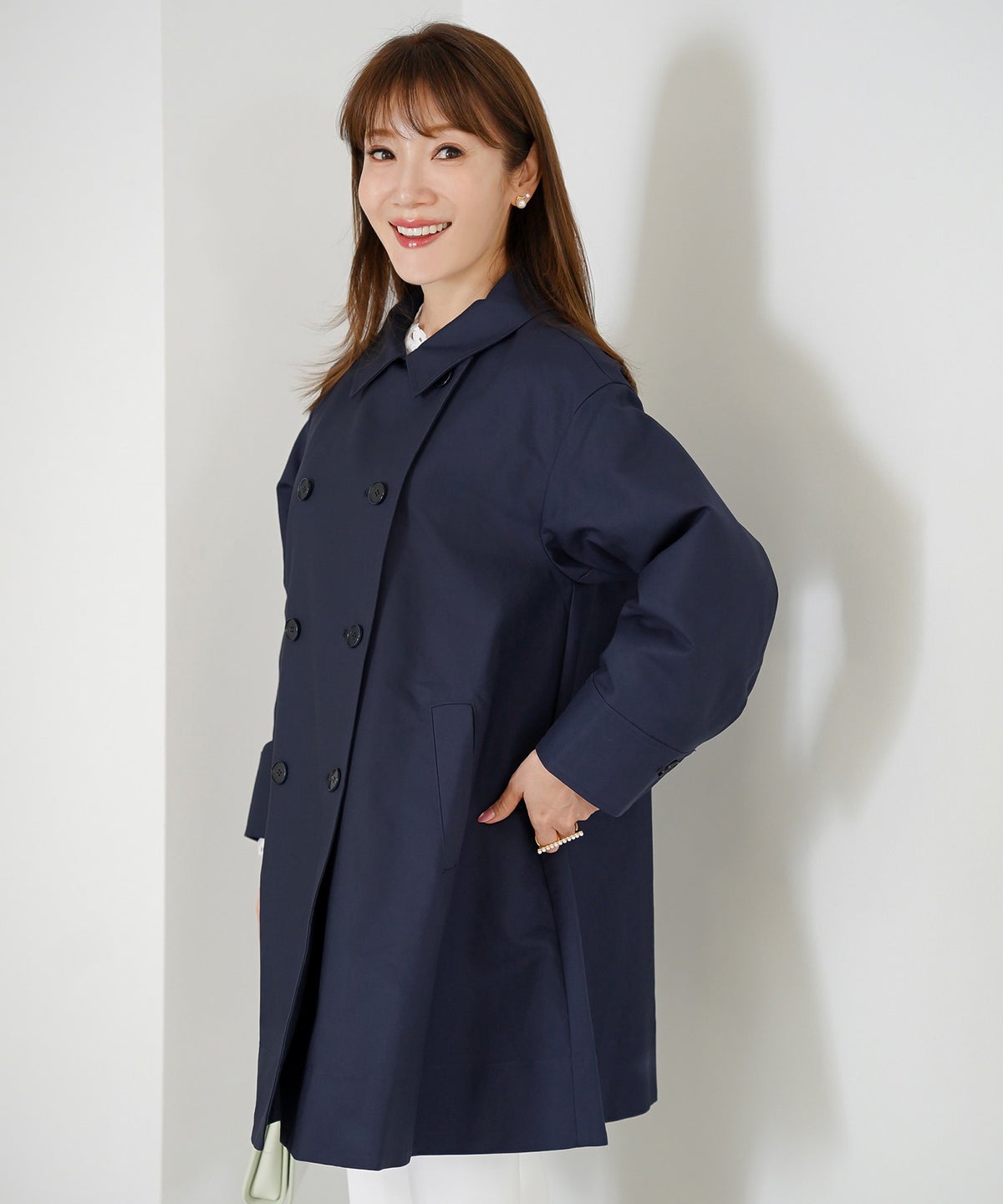 アウター 秋冬 オフィス 大人可愛い 上品 きれいめ 大人カジュアル フェミニン ジョイントスペース バックリボンコットンコート Liala×PG