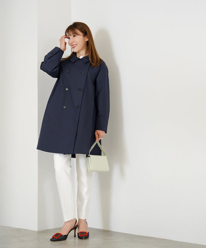 アウター 秋冬 オフィス 大人可愛い 上品 きれいめ 大人カジュアル フェミニン ジョイントスペース バックリボンコットンコート Liala×PG