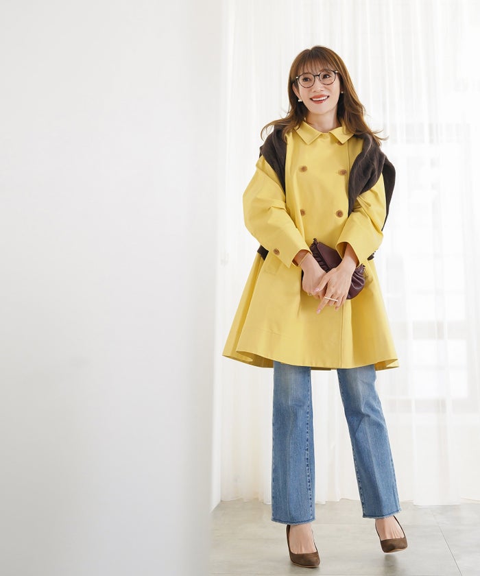 アウター 秋冬 オフィス 大人可愛い 上品 きれいめ 大人カジュアル フェミニン ジョイントスペース バックリボンコットンコート Liala×PG
