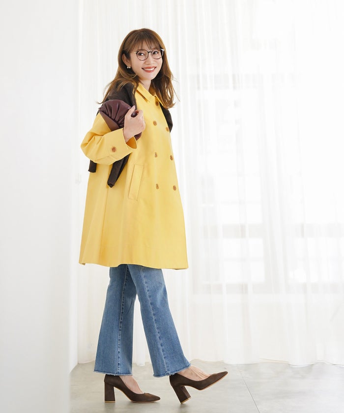 アウター 秋冬 オフィス 大人可愛い 上品 きれいめ 大人カジュアル フェミニン ジョイントスペース バックリボンコットンコート Liala×PGアウター 秋冬 オフィス 大人可愛い 上品 きれいめ 大人カジュアル フェミニン ジョイントスペース バックリボンコットンコート Liala×PG