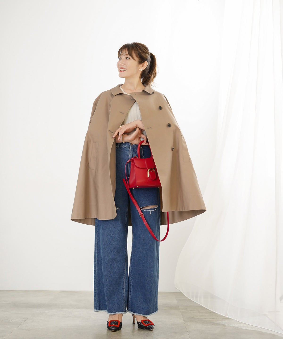 アウター 秋冬 オフィス 大人可愛い 上品 きれいめ 大人カジュアル フェミニン ジョイントスペース バックリボンコットンコート Liala×PG