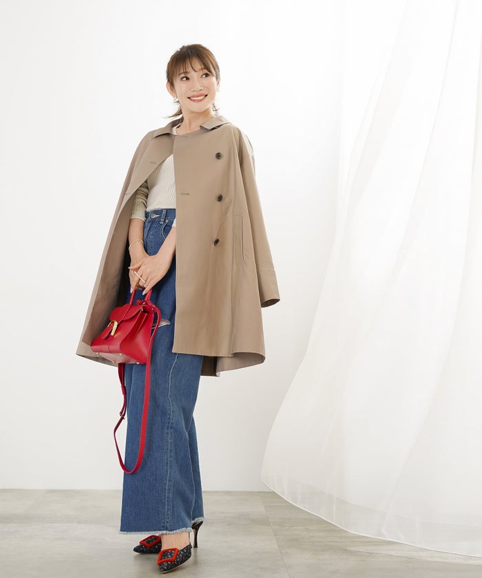 アウター 秋冬 オフィス 大人可愛い 上品 きれいめ 大人カジュアル フェミニン ジョイントスペース バックリボンコットンコート Liala×PG