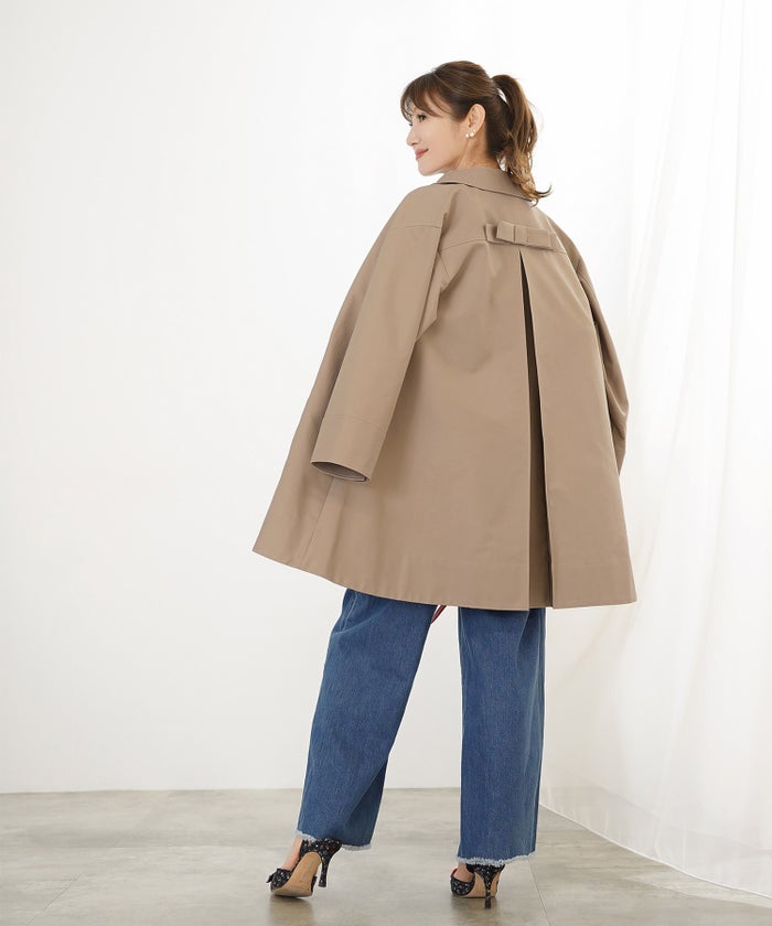 アウター 秋冬 オフィス 大人可愛い 上品 きれいめ 大人カジュアル フェミニン ジョイントスペース バックリボンコットンコート Liala×PG