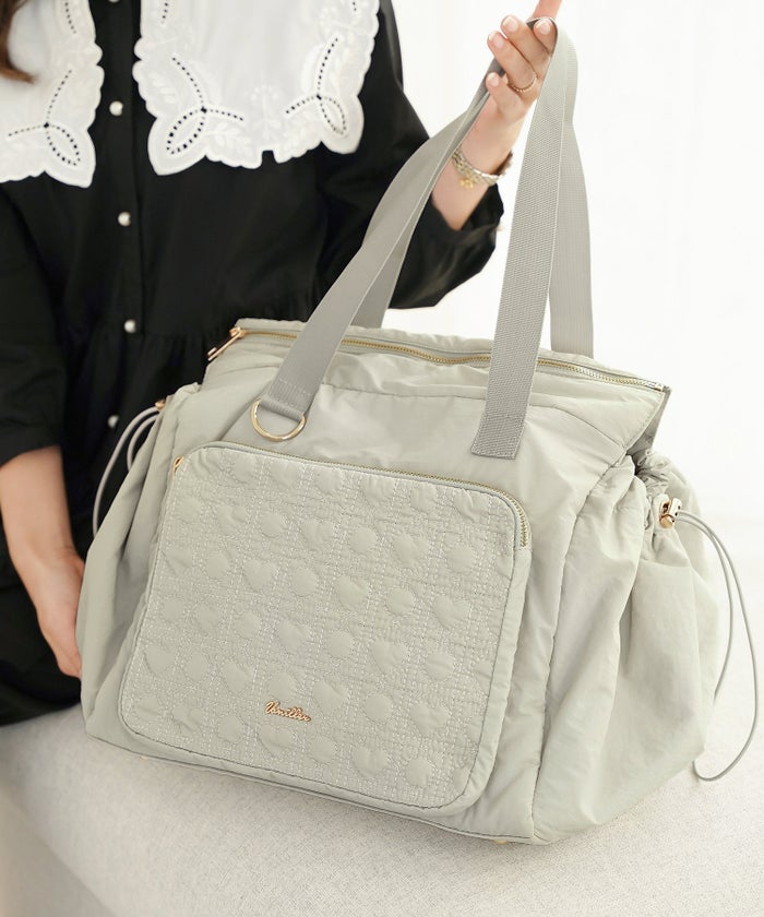 バッグ ボストンバッグ 大容量 旅行バッグ 一泊 宿泊 かわいい ハート キルティング 推し活 オリジナル ハート キルティング ドロスト ボストン バッグ le reve vaniller