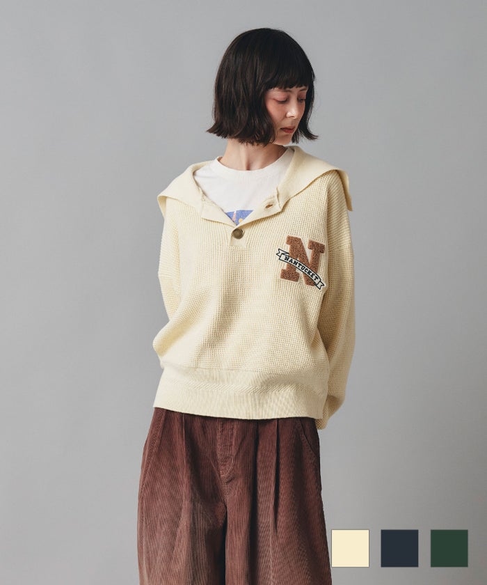 セーラーカラー ワッペン付き プルオーバー AT THE TRNK