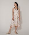 手洗い可 オリジナルプリント フレア S M ロング丈 オールシーズン 着回し 個性派 ジョイントスペース レイヤード サテン キャミ ワンピース Ricaco × Joint Space