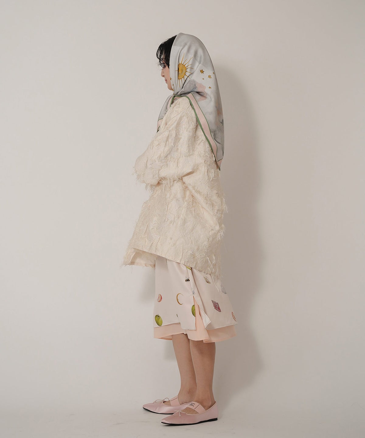 手洗い可 オリジナルプリント フレア S M ロング丈 オールシーズン 着回し 個性派 ジョイントスペース レイヤード サテン キャミ ワンピース Ricaco × Joint Space