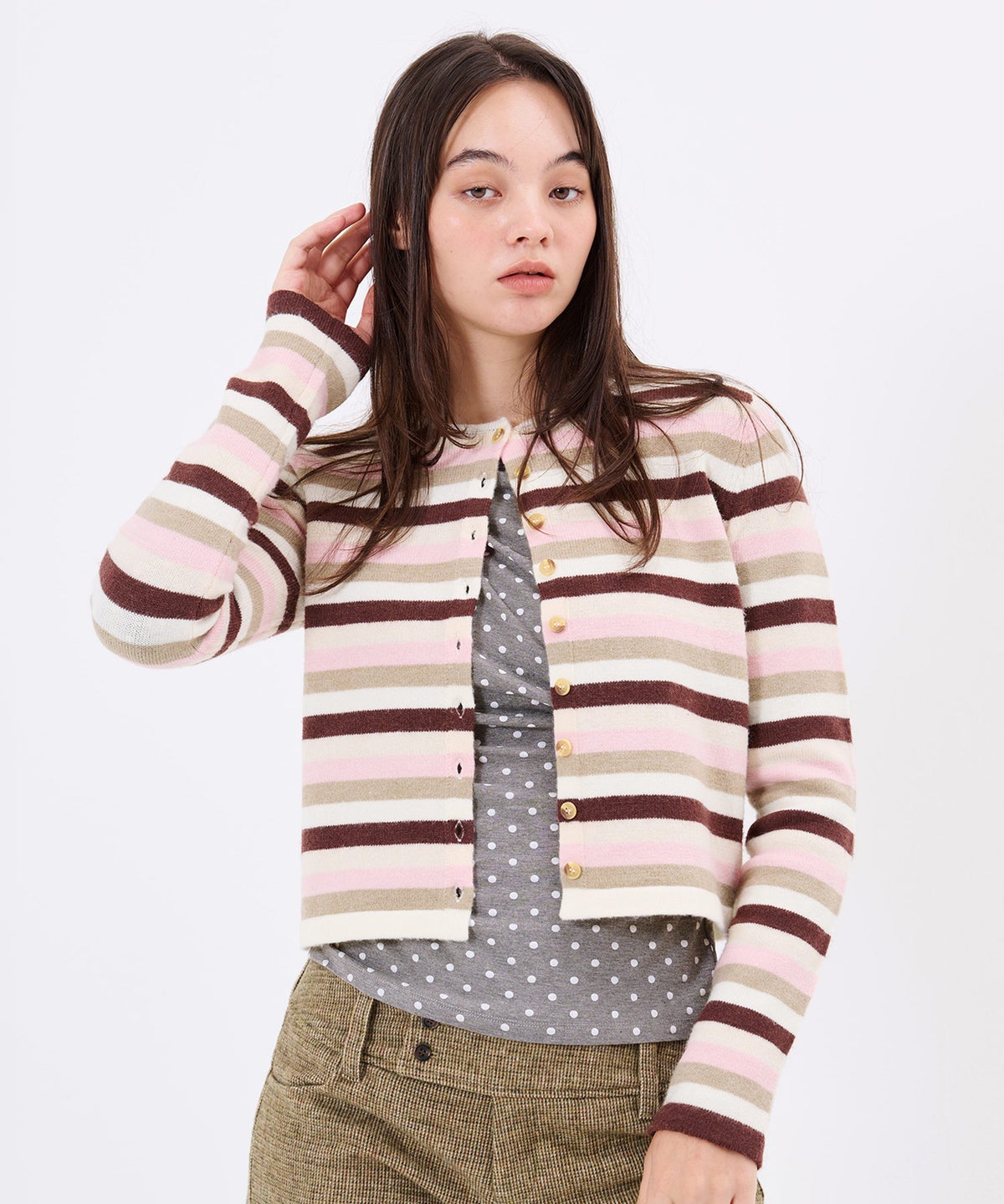 デザイン/ロンT/刺繍入り ドレープロングスリーブTシャツTINA：JOJUNTINA：JOJUN