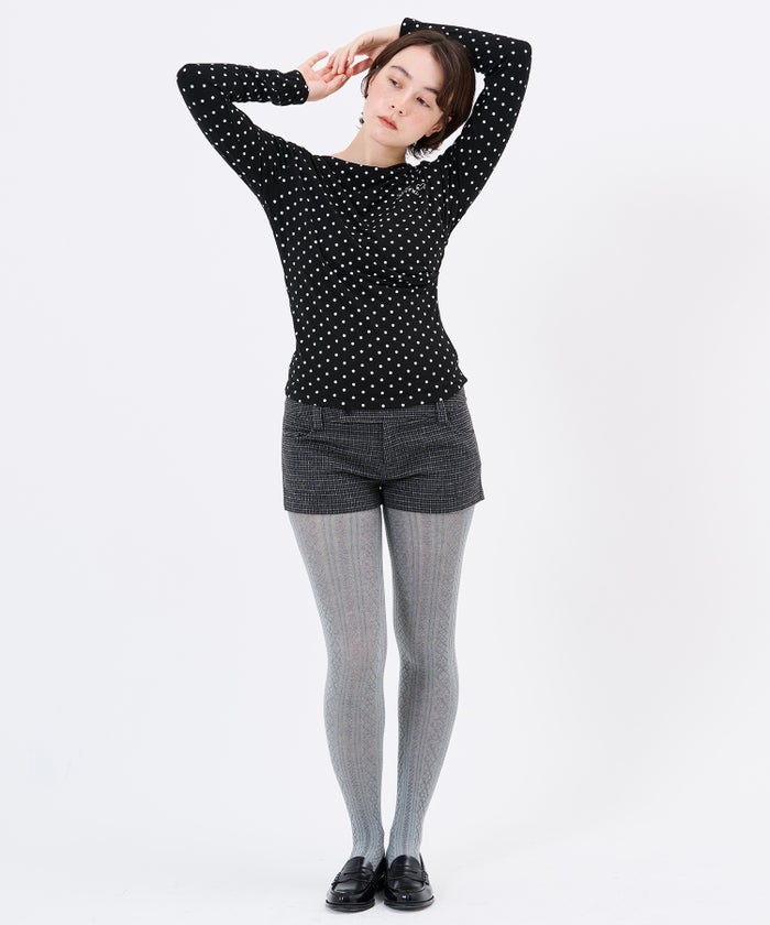 デザイン/ロンT/刺繍入り ドレープロングスリーブTシャツTINA：JOJUNTINA：JOJUN