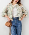 レディース アウター 秋冬 大人可愛い 上品 きれいめ フェミニン エレガント ジョイントスペース ツイードJKT Liala×PGレディース アウター 秋冬 大人可愛い 上品 きれいめ フェミニン エレガント ジョイントスペース ツイードJKT Liala×PG
