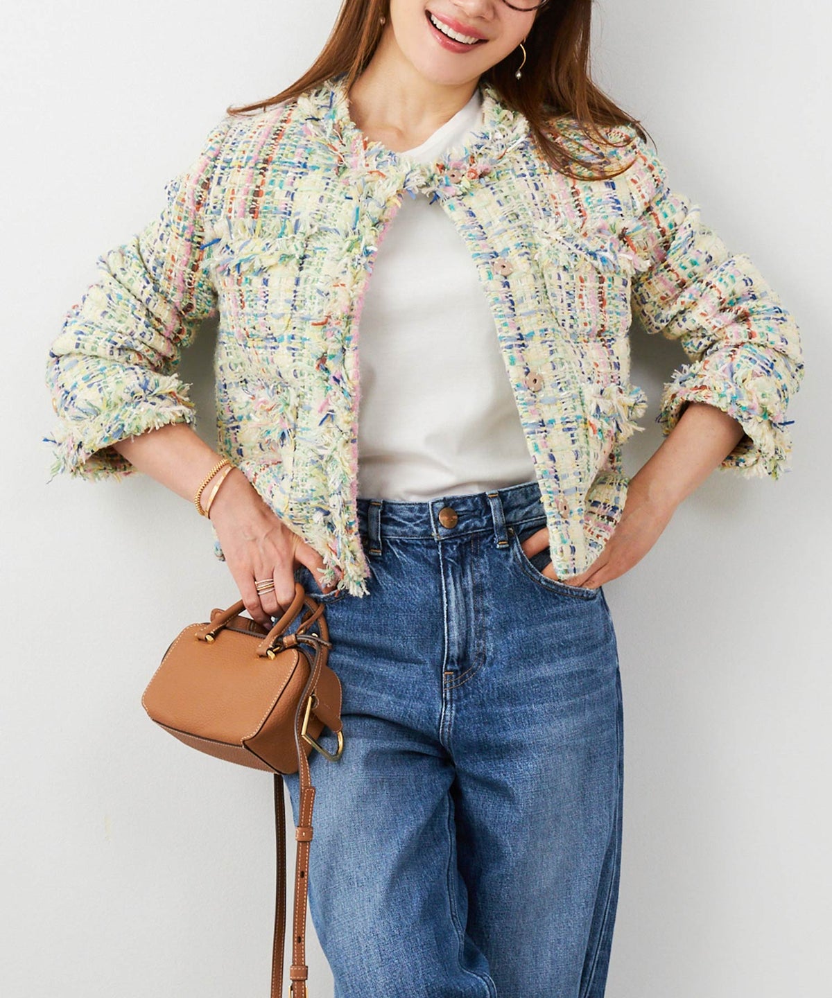 レディース アウター 秋冬 大人可愛い 上品 きれいめ フェミニン エレガント ジョイントスペース ツイードJKT Liala×PGレディース アウター 秋冬 大人可愛い 上品 きれいめ フェミニン エレガント ジョイントスペース ツイードJKT Liala×PG
