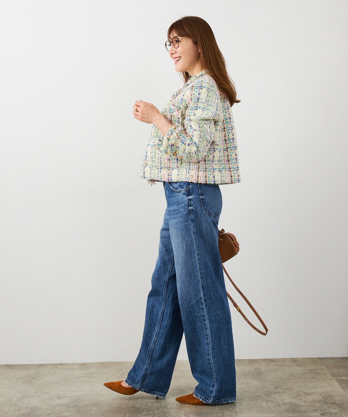 レディース アウター 秋冬 大人可愛い 上品 きれいめ フェミニン エレガント ジョイントスペース ツイードJKT Liala×PG