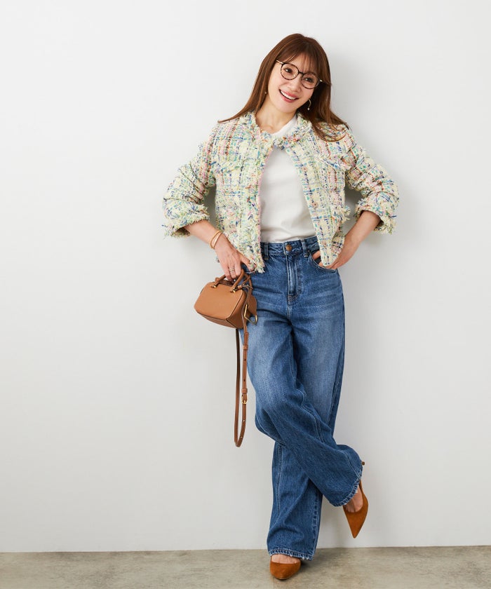 レディース アウター 秋冬 大人可愛い 上品 きれいめ フェミニン エレガント ジョイントスペース ツイードJKT Liala×PG