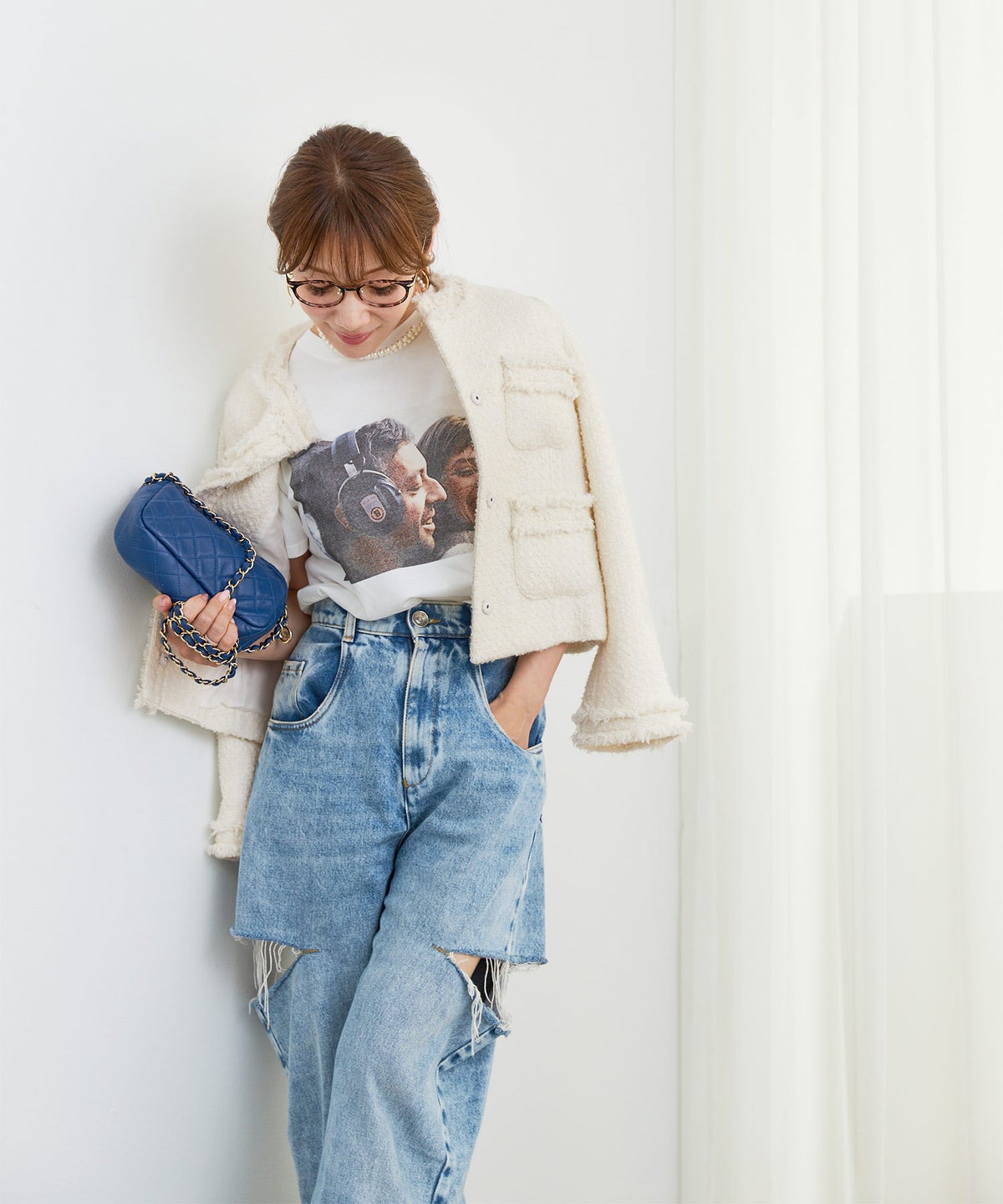 レディース アウター 秋冬 大人可愛い 上品 きれいめ フェミニン エレガント ジョイントスペース ツイードJKT Liala×PG
