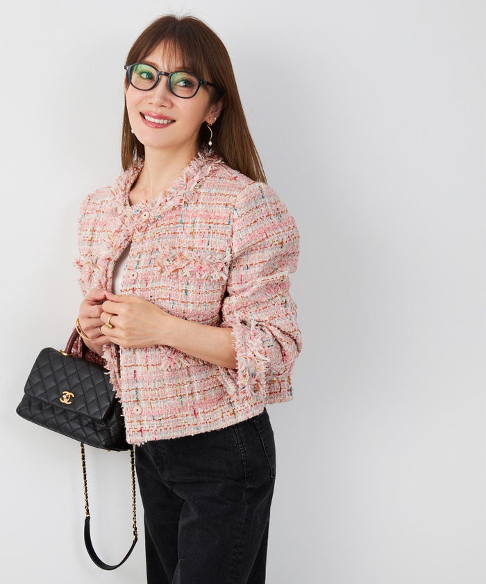 レディース アウター 秋冬 大人可愛い 上品 きれいめ フェミニン エレガント ジョイントスペース ツイードJKT Liala×PG