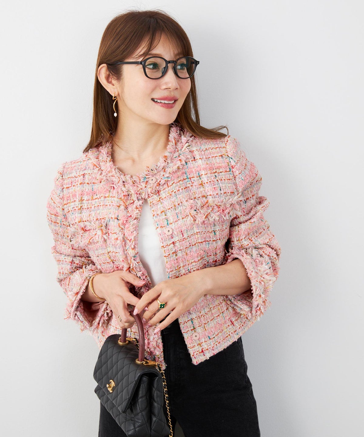 レディース アウター 秋冬 大人可愛い 上品 きれいめ フェミニン エレガント ジョイントスペース ツイードJKT Liala×PG