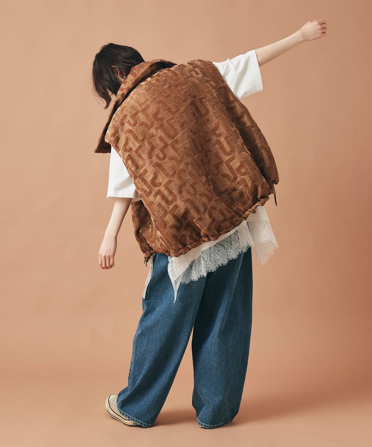 モンスター ベスト トップス ベスト ジレ チャコール カーキ ベージュ キャメル フリーサイズ モンスターベスト AT THE TRNK