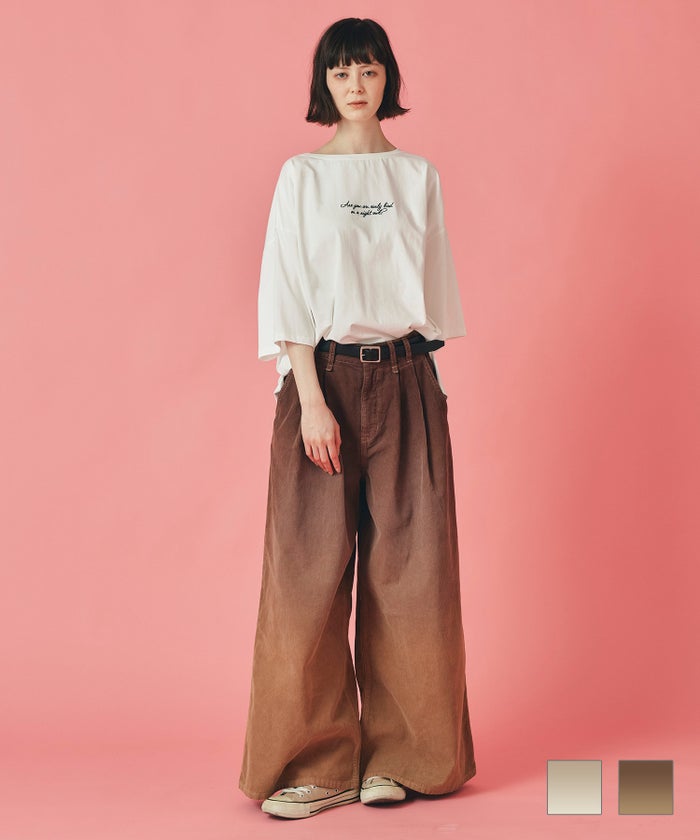 コーデュロイ グラデーション ワイド パンツ AT THE TRNK