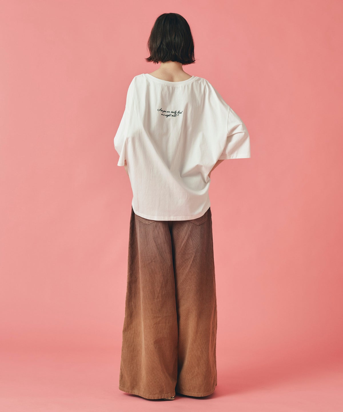 コーデュロイ グラデーション ワイド パンツ かっこいい おしゃれ アイボリー ブラウン フリーサイズ コーデュロイグラデーションワイドパンツ AT THE TRNK