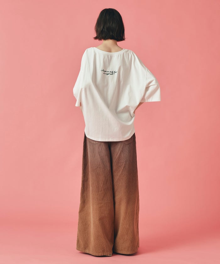 コーデュロイ グラデーション ワイド パンツ かっこいい おしゃれ アイボリー ブラウン フリーサイズ コーデュロイグラデーションワイドパンツ AT THE TRNK