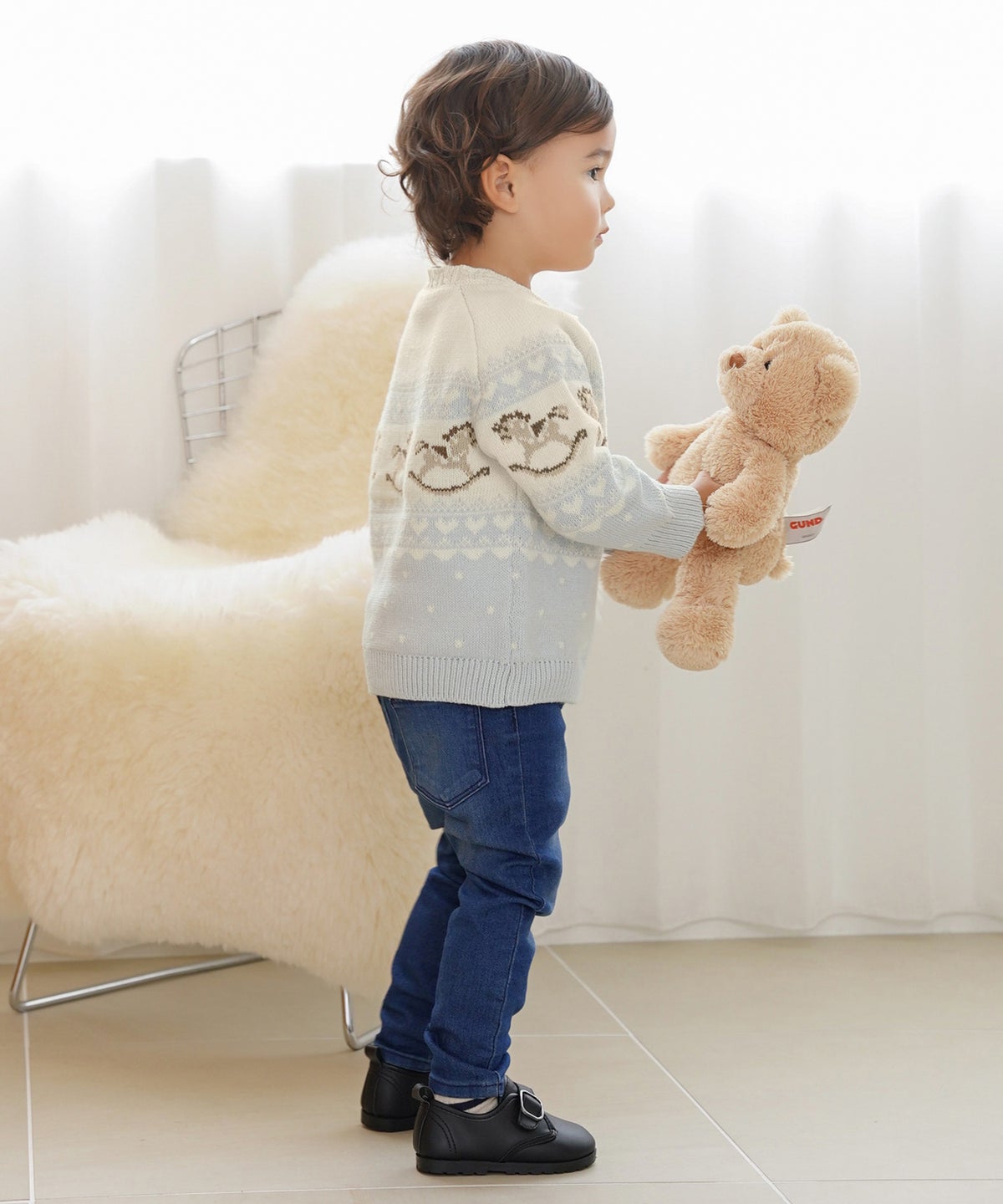ニット トップス ノルディック柄 木馬 親子 おそろい 秋 冬 可愛い カジュアル フェミニン vaniller kids 木馬柄 ノルディック ニット le reve vaniller