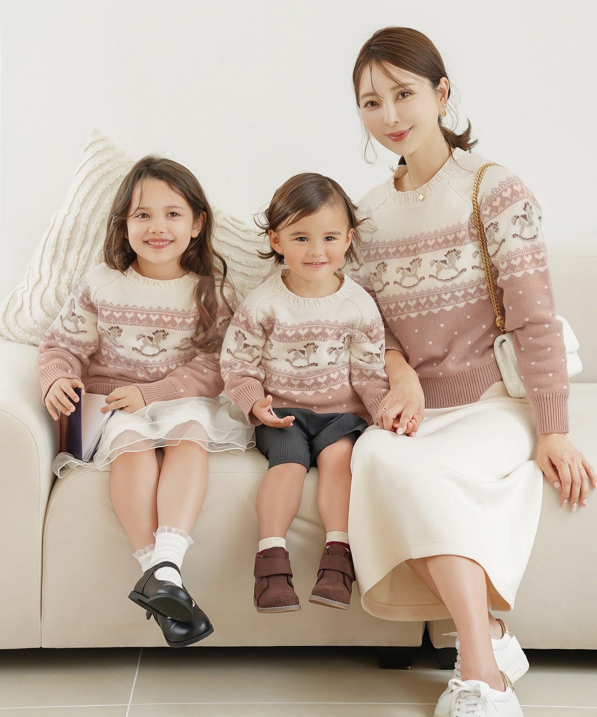 ニット トップス ノルディック柄 木馬 親子 おそろい 秋 冬 可愛い カジュアル フェミニン vaniller kids 木馬柄 ノルディック ニット le reve vaniller