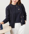 手洗い可 大人カジュアル 可愛い 上品 きれいめ オフィス フェミニン 春 秋冬 着回し ジョイントスペース ステッチ柄ニットアンサンブル Liala×PG
