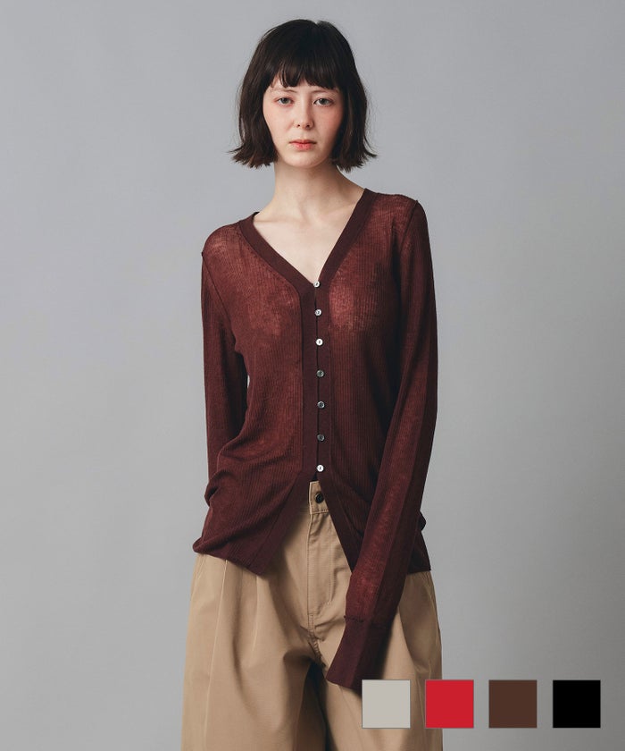 ウール 針抜き ニット カーディガン AT THE TRNK
