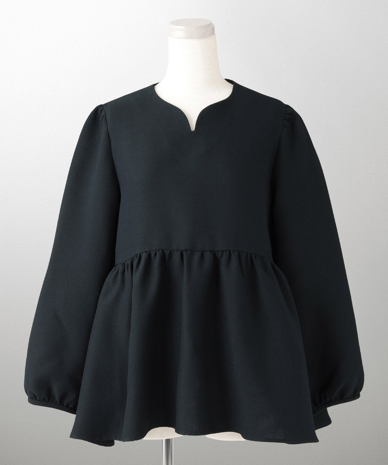 キーネック ペプラム トップス HUIT 全4色｜hit841-0388【1】 - 長袖