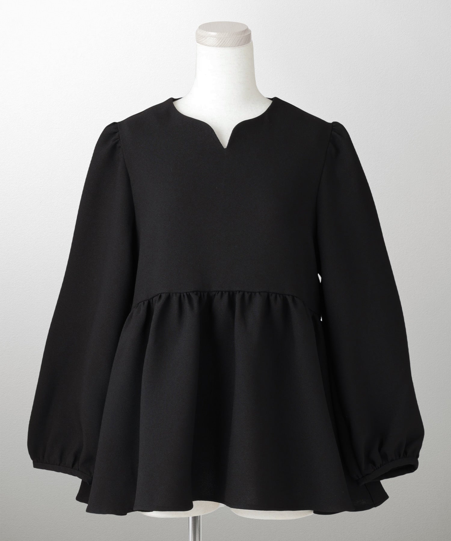 キーネック ペプラム トップス HUIT 全4色｜hit841-0388【1】 - 長袖