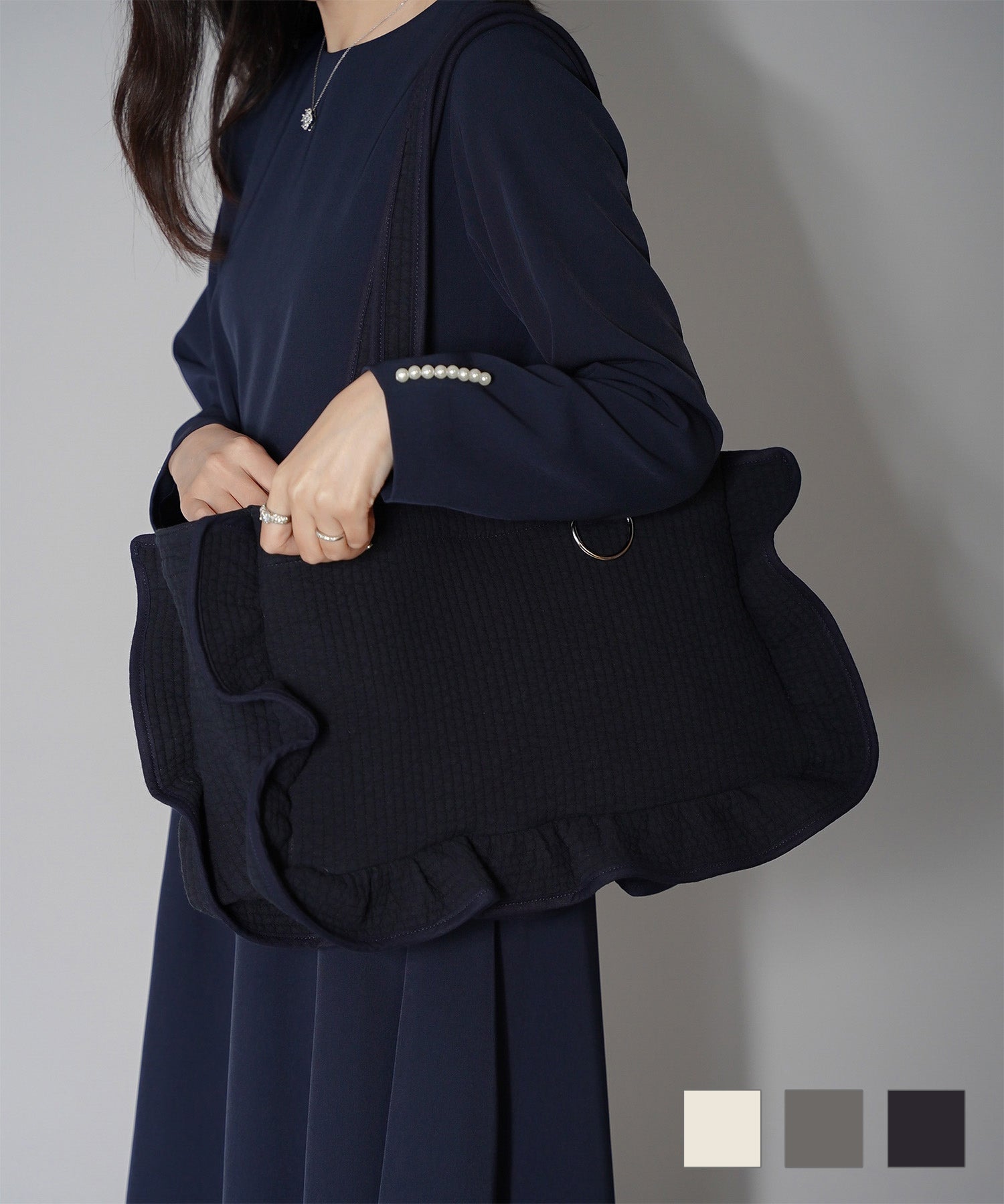 ラッフル ヌビ バッグ Large HUIT 全3色｜hit942-0387【1】 - トート