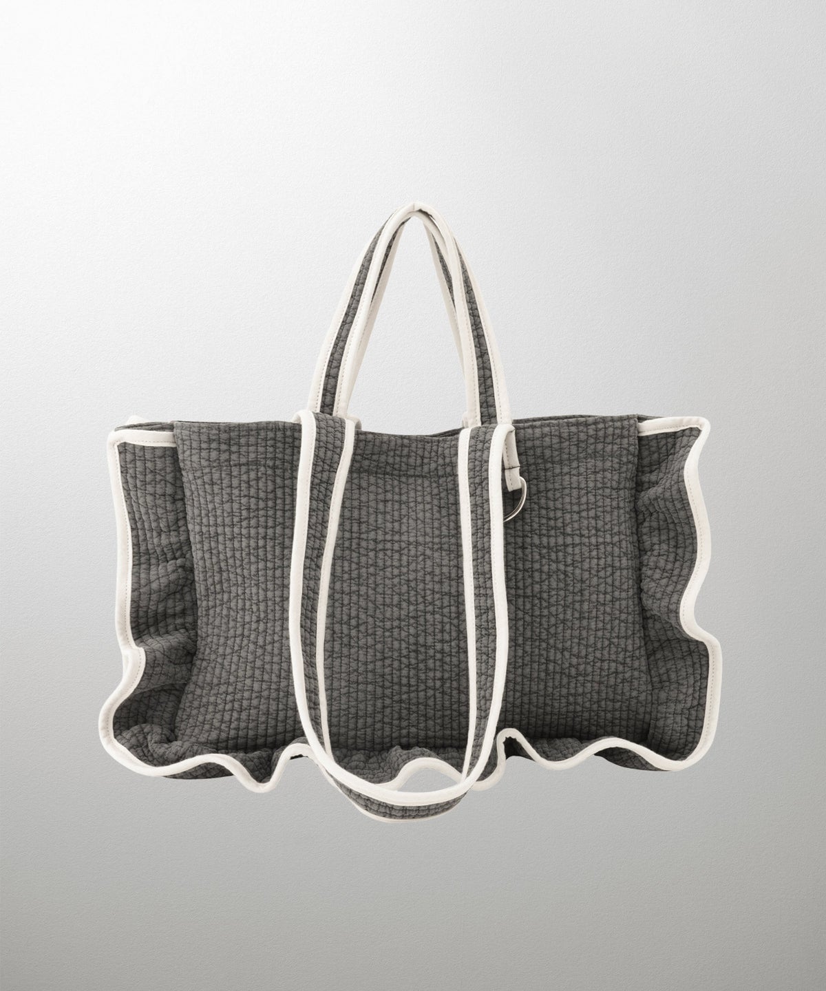 ラッフル ヌビ バッグ Large アイボリー チャコール ネイビー フリーサイズ ラッフルヌビバッグLarge HUIT