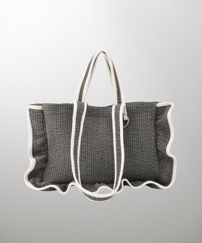 ラッフル ヌビ バッグ Large アイボリー チャコール ネイビー フリーサイズ ラッフルヌビバッグLarge HUIT