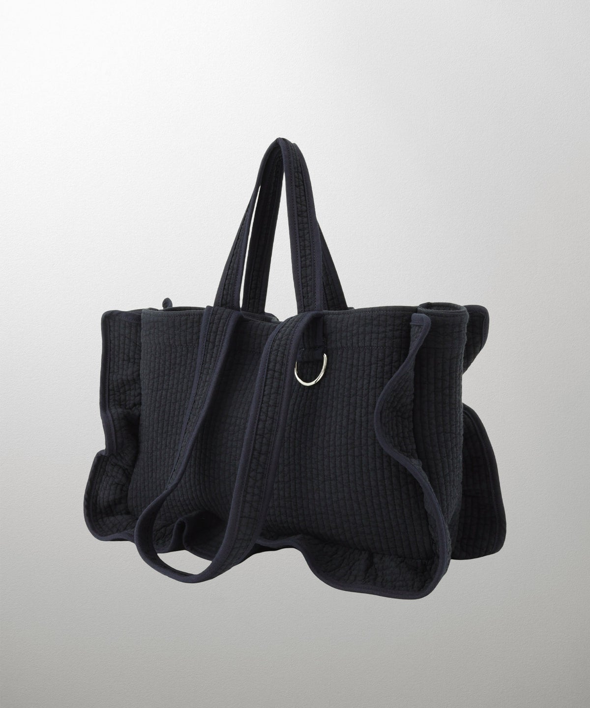 ラッフル ヌビ バッグ Large アイボリー チャコール ネイビー フリーサイズ ラッフルヌビバッグLarge HUIT