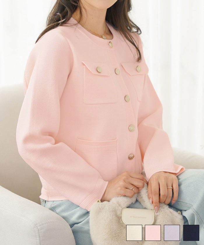 フラップポケット ニット ジャケット le reve vaniller