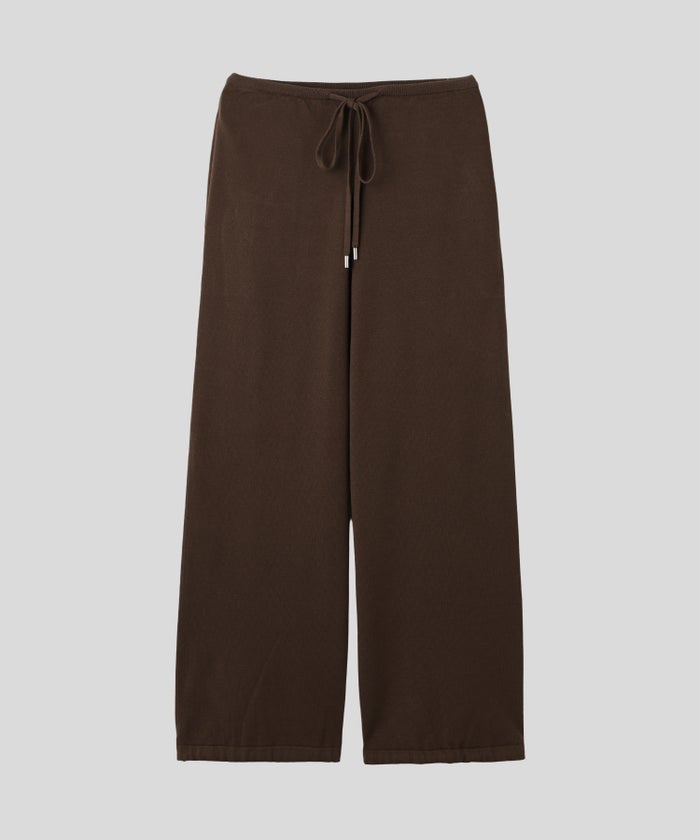 ニットパンツ バレルパンツ ドローストリング 旅行 リラックス ワイドパンツ キノザケイ