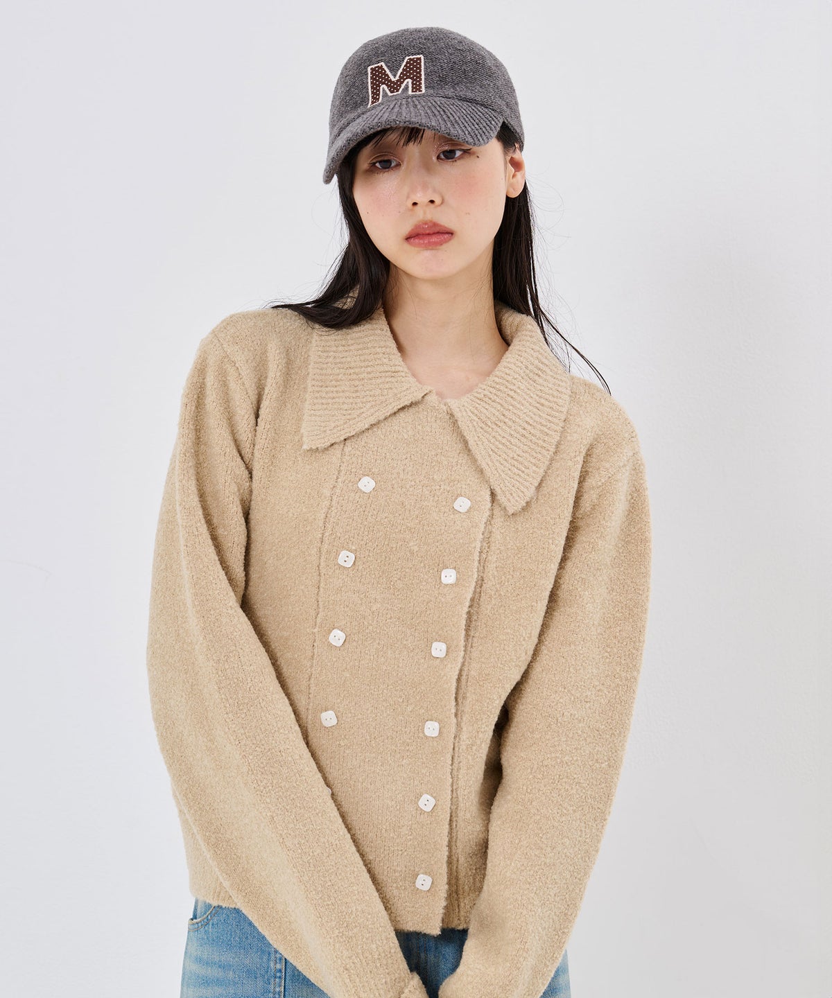 ニットキャップ/イニシャル/イニシャルパッチニットキャップTINA：JOJUN