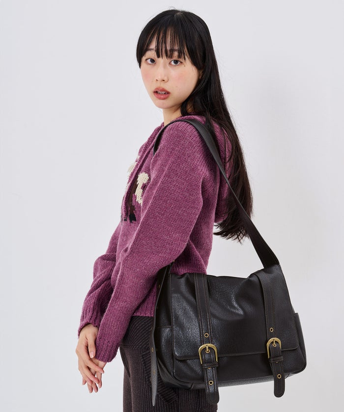 斜めかけ/ショルダーバッグ/ダブル ベルト メッセンジャー バッグ TINA：JOJUN
