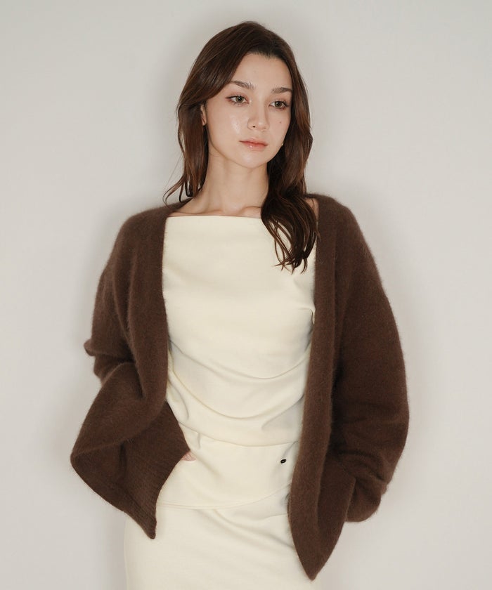 韓国 モード きれいめ 秋冬ニット 羽織り デート 通勤 高見え キノザケイ