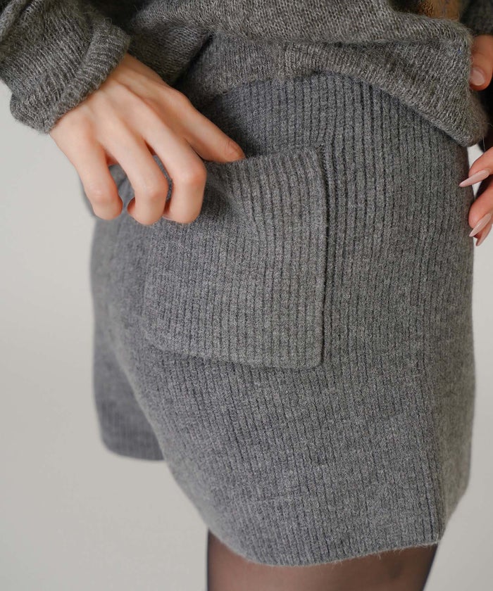 韓国 モード きれいめ ニットパンツ セットアップ 秋冬 デート 美脚 キノザケイ