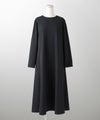 袖口 パールトリム ワンピース オケージョン ネイビー ベージュ Mサイズ 袖口パールトリムワンピース HUIT