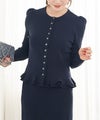 手洗い可 レディース 秋冬春 可愛い 上品 きれいめ オフィス 大人カジュアル フェミニン ジョイントスペース エコヴェロ 裾2段ラッフルCD Liala×PG