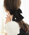 ヘアアクセサリー シュシュ リボン ツイード 上品 エレガント フェミニン ヘアレンジ ジョイントスペース ツイード リボン シュシュ le reve vaniller