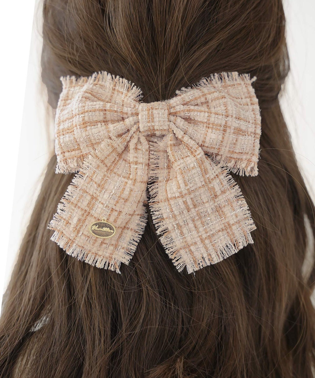 ヘアアクセサリー シュシュ リボン ツイード 上品 エレガント フェミニン ヘアレンジ ジョイントスペース ツイード リボン シュシュ le reve vaniller