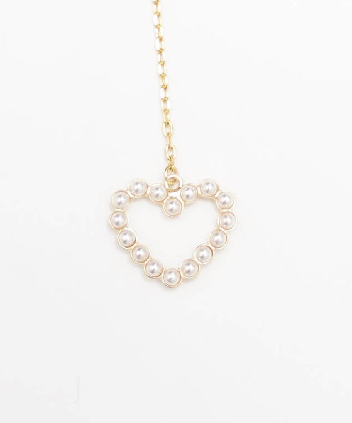 パール オープン ハート ロング ピアス イヤリング Pearl Open Heart Long Pierce Earring