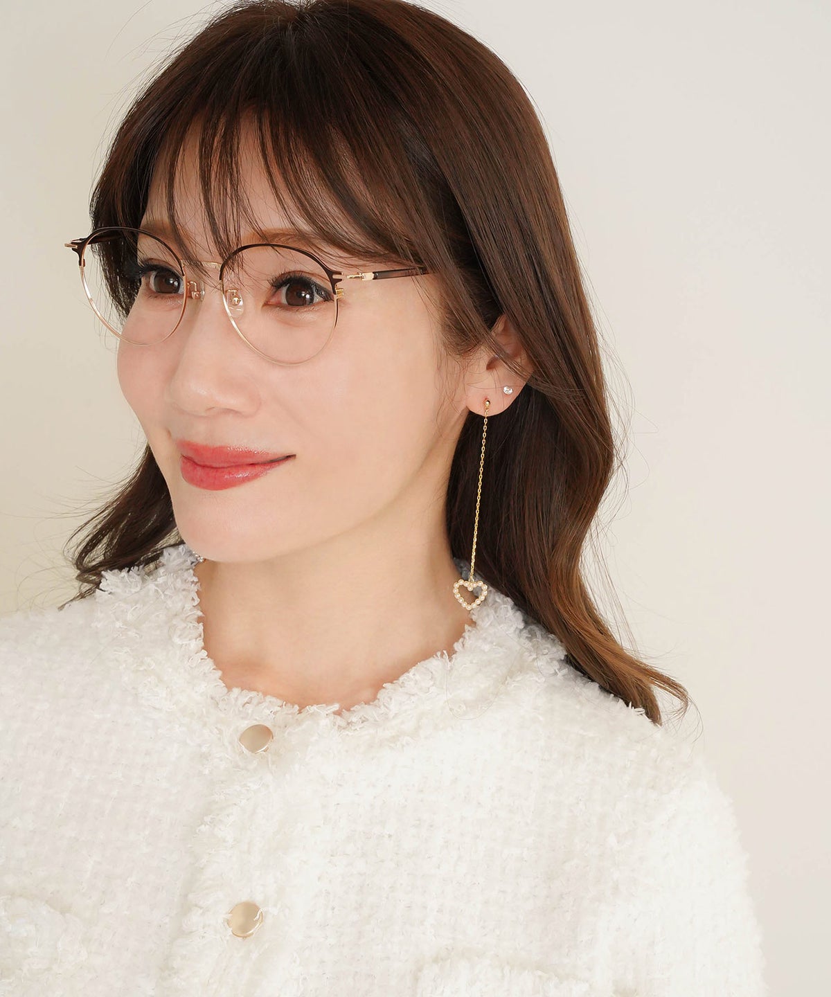 パール オープン ハート ロング ピアス イヤリング Pearl Open Heart Long Pierce Earring